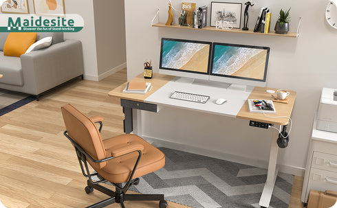 Maidesite M2 55x28inch Electric Standing Desk With Accessories Kit For Home Office